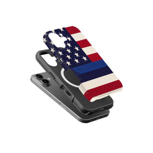 Blue Line K9 Paw Flag magnetic tough case for iPhone