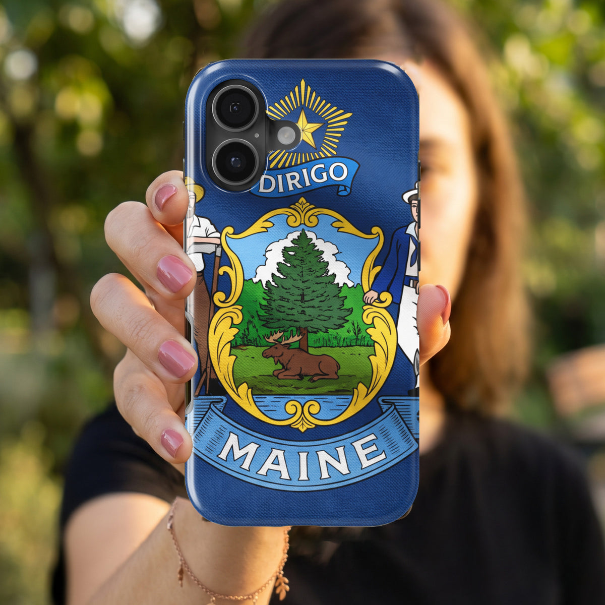 Maine State Flag magnetic tough case for iPhone