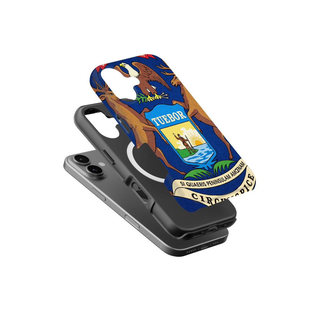 Michigan State Flag magnetic tough case for iPhone