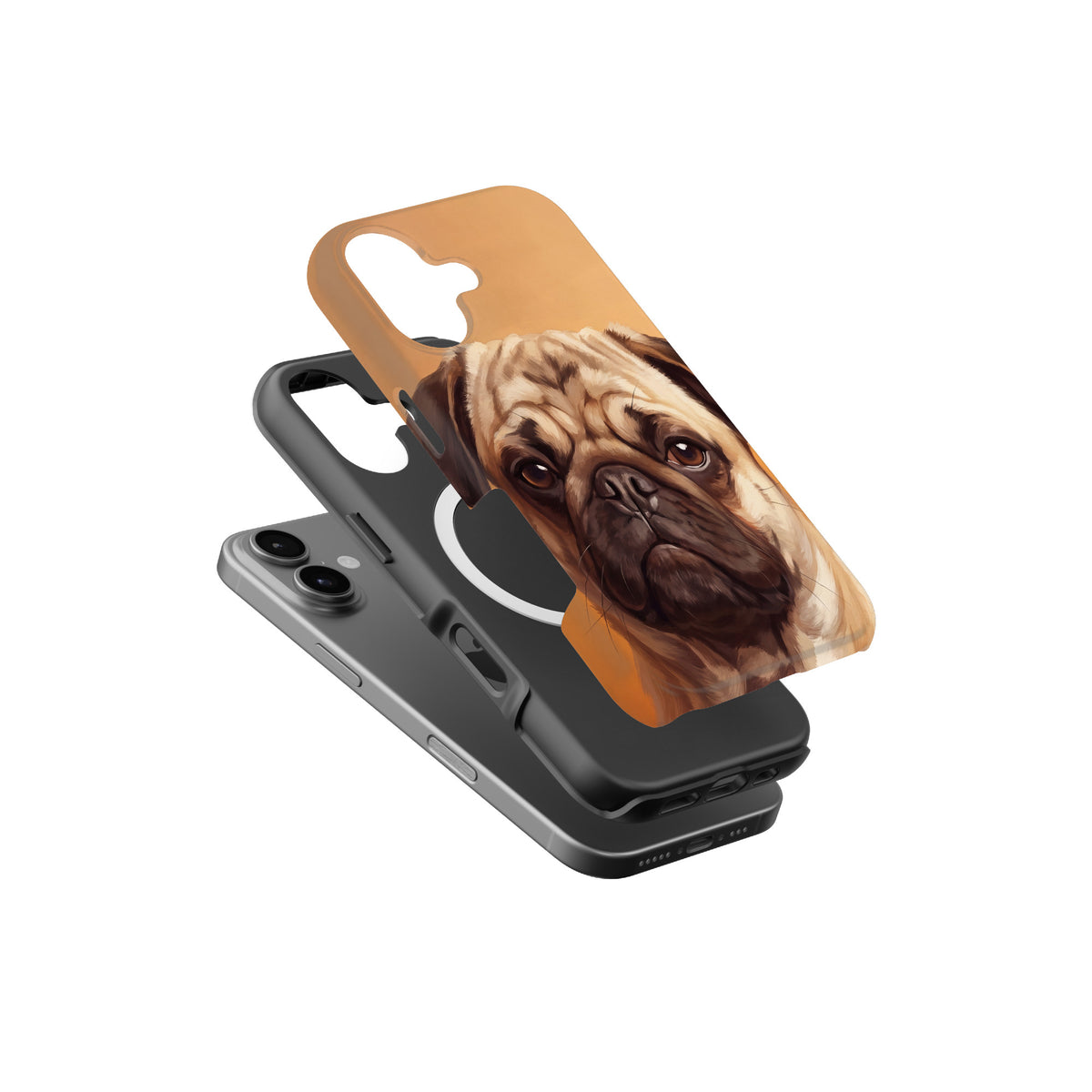 Pug Portrait magnetic tough case for iPhone
