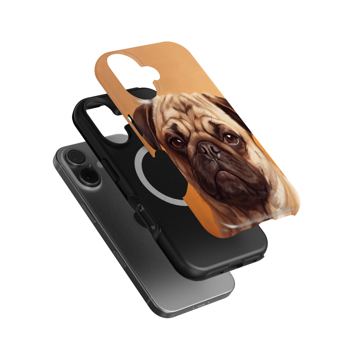 Pug Portrait magnetic tough case for iPhone