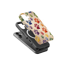 Colorful Paw Prints magnetic tough case for iPhone