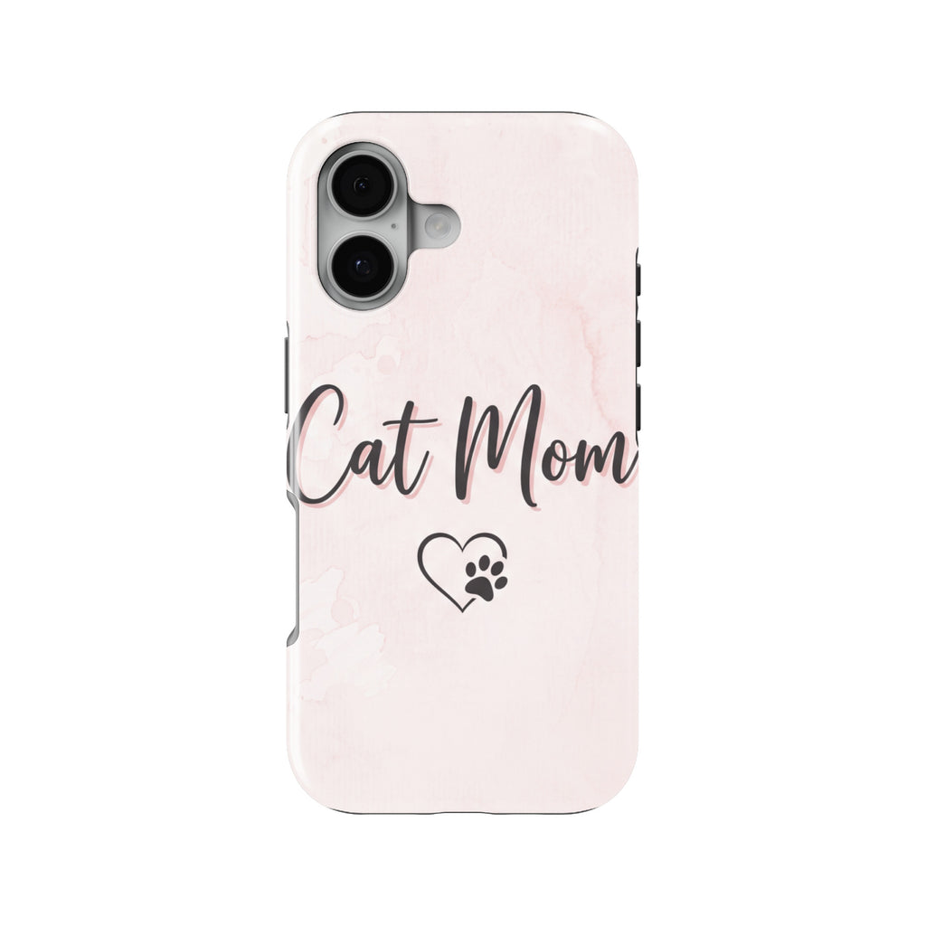 Cat Mom Heart Paw magnetic tough case for iPhone