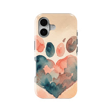 Watercolor Paw Heart magnetic tough case for iPhone