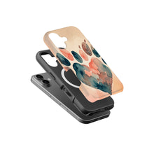 Watercolor Paw Heart magnetic tough case for iPhone