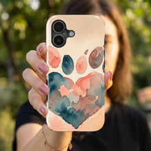 Watercolor Paw Heart magnetic tough case for iPhone