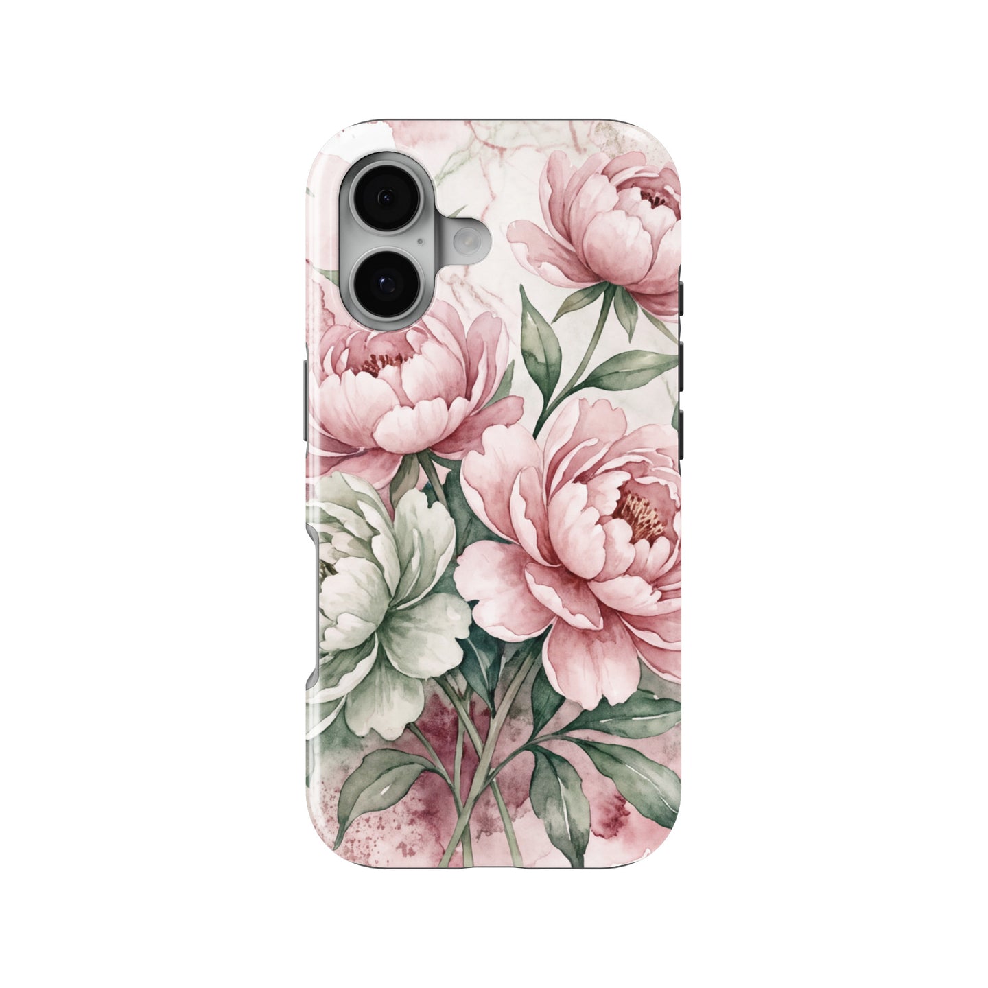 Watercolor Peony Floral magnetic tough case for iPhone