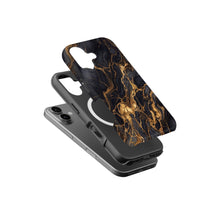 Black Gold Marble magnetic tough case for iPhone