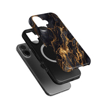 Black Gold Marble magnetic tough case for iPhone