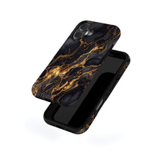Black Gold Marble magnetic tough case for iPhone