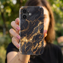 Black Gold Marble magnetic tough case for iPhone