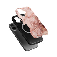 Blush Pink Marble magnetic tough case for iPhone
