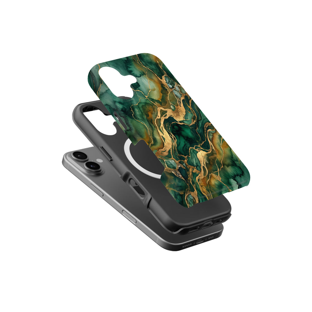 Emerald Marble magnetic tough case for iPhone