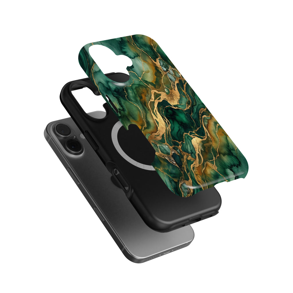 Emerald Marble magnetic tough case for iPhone