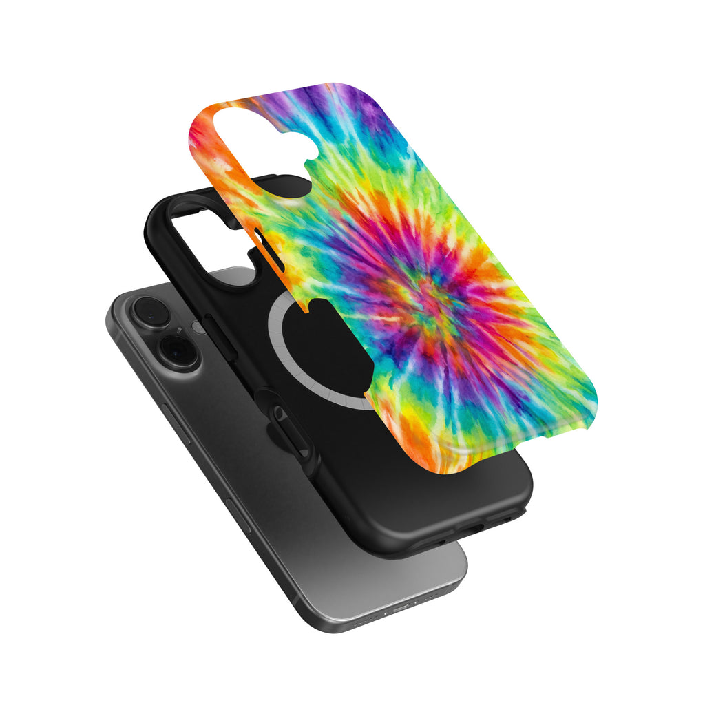 Rainbow Tie-Dye magnetic tough case for iPhone
