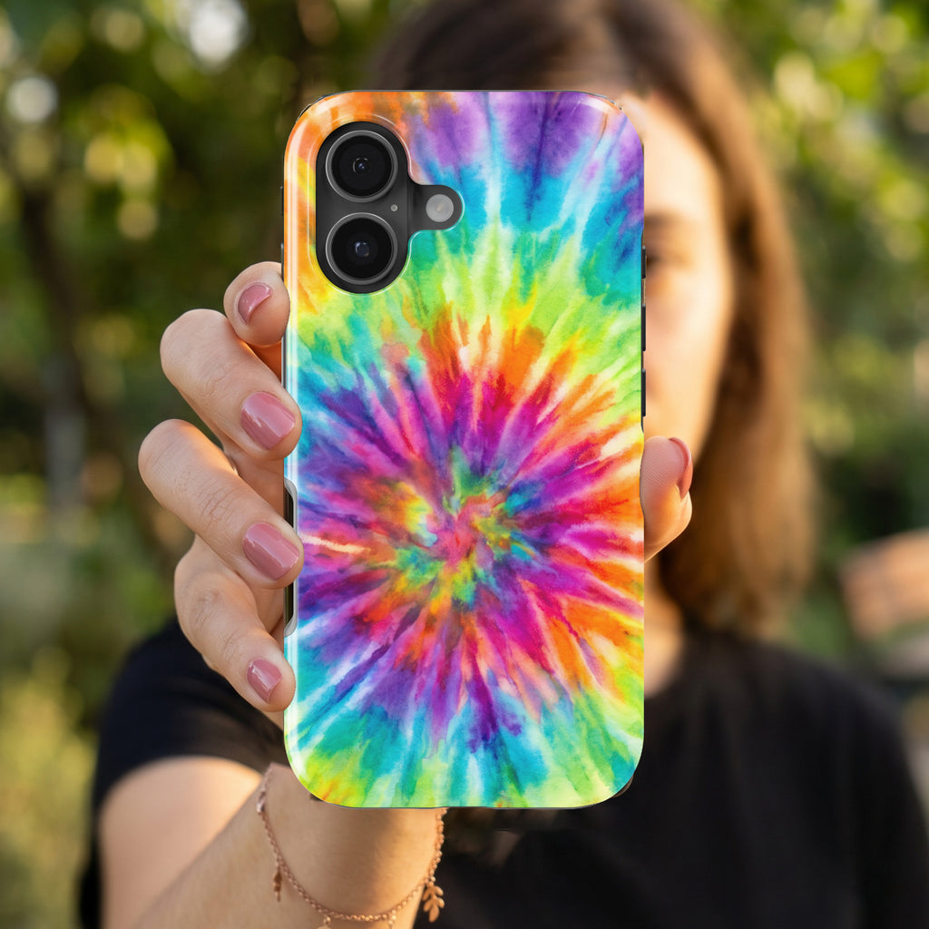 Rainbow Tie-Dye magnetic tough case for iPhone