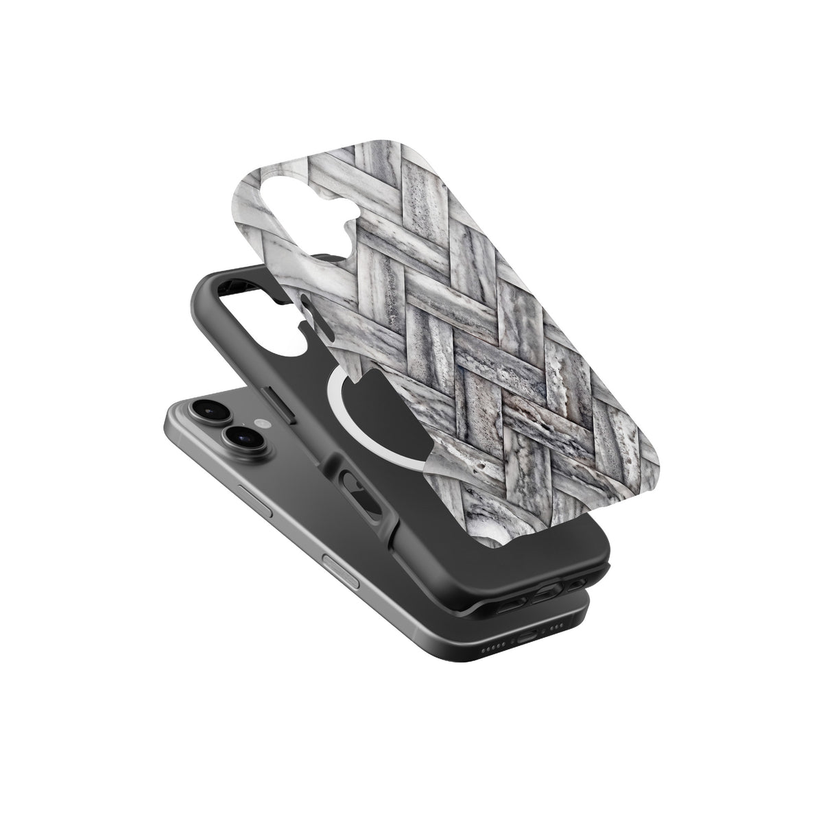 Herringbone magnetic tough case for iPhone