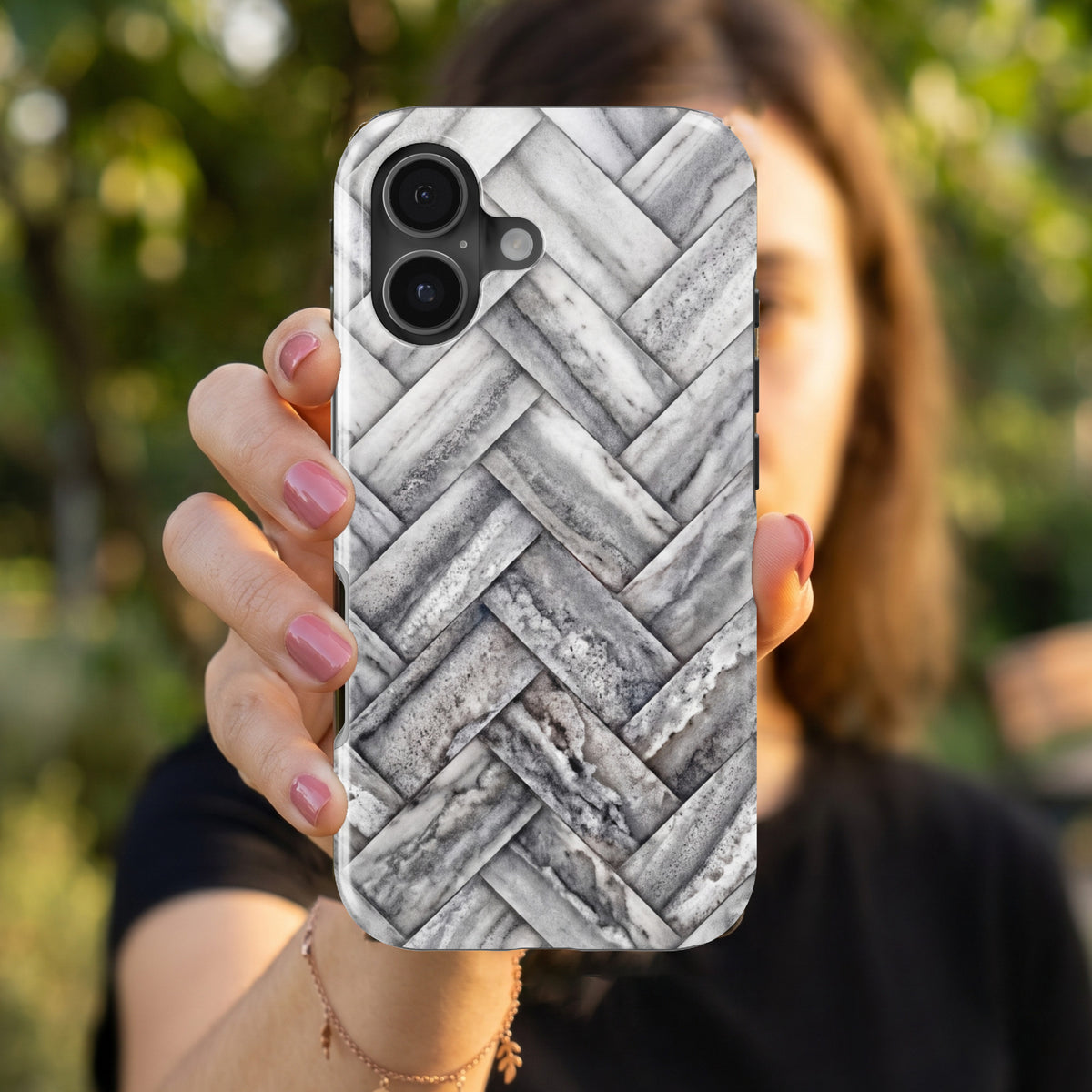 Herringbone magnetic tough case for iPhone