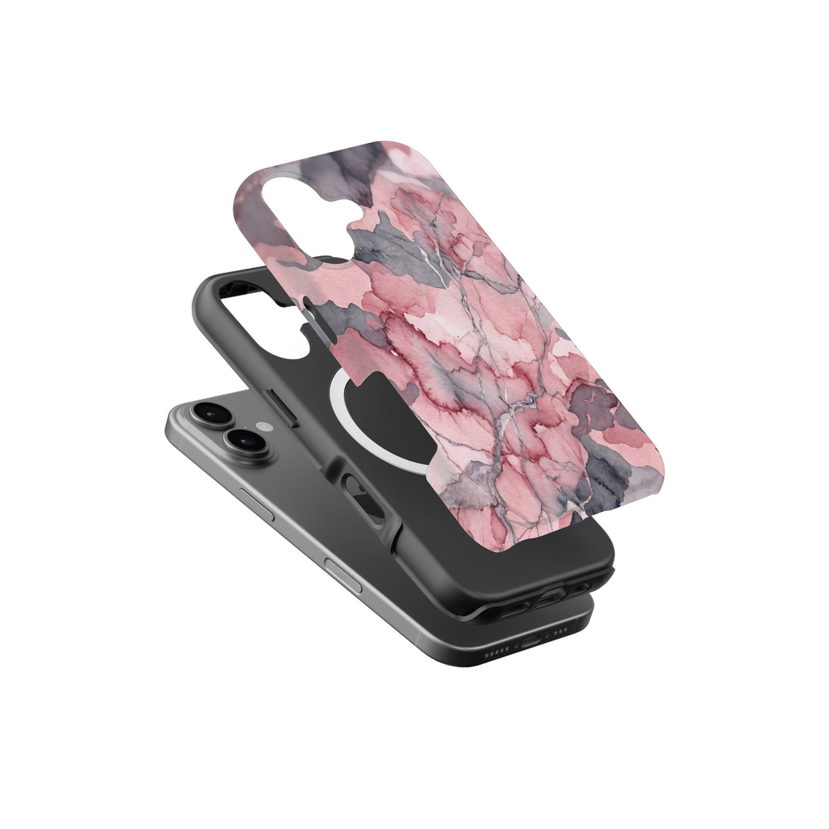 Pink Camo magnetic tough case for iPhone
