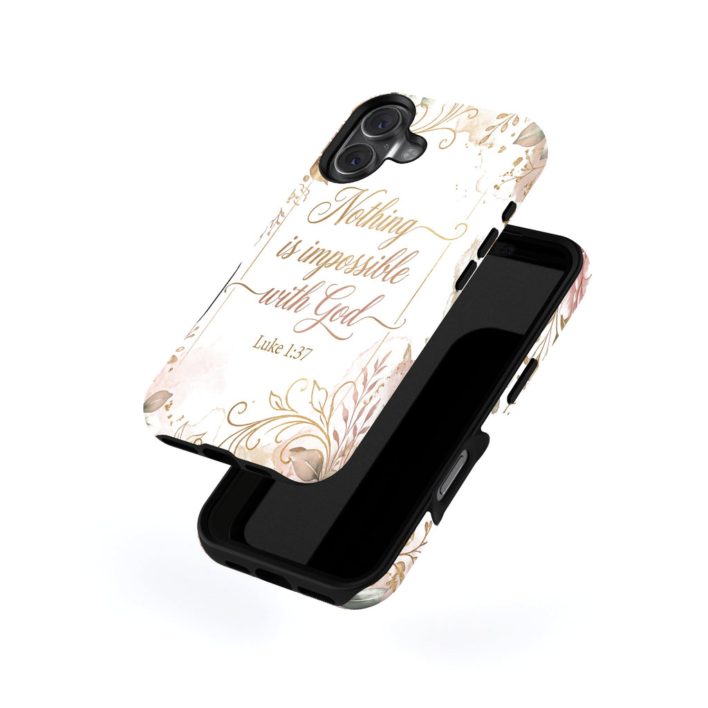 Luke 1:37 magnetic tough case for iPhone