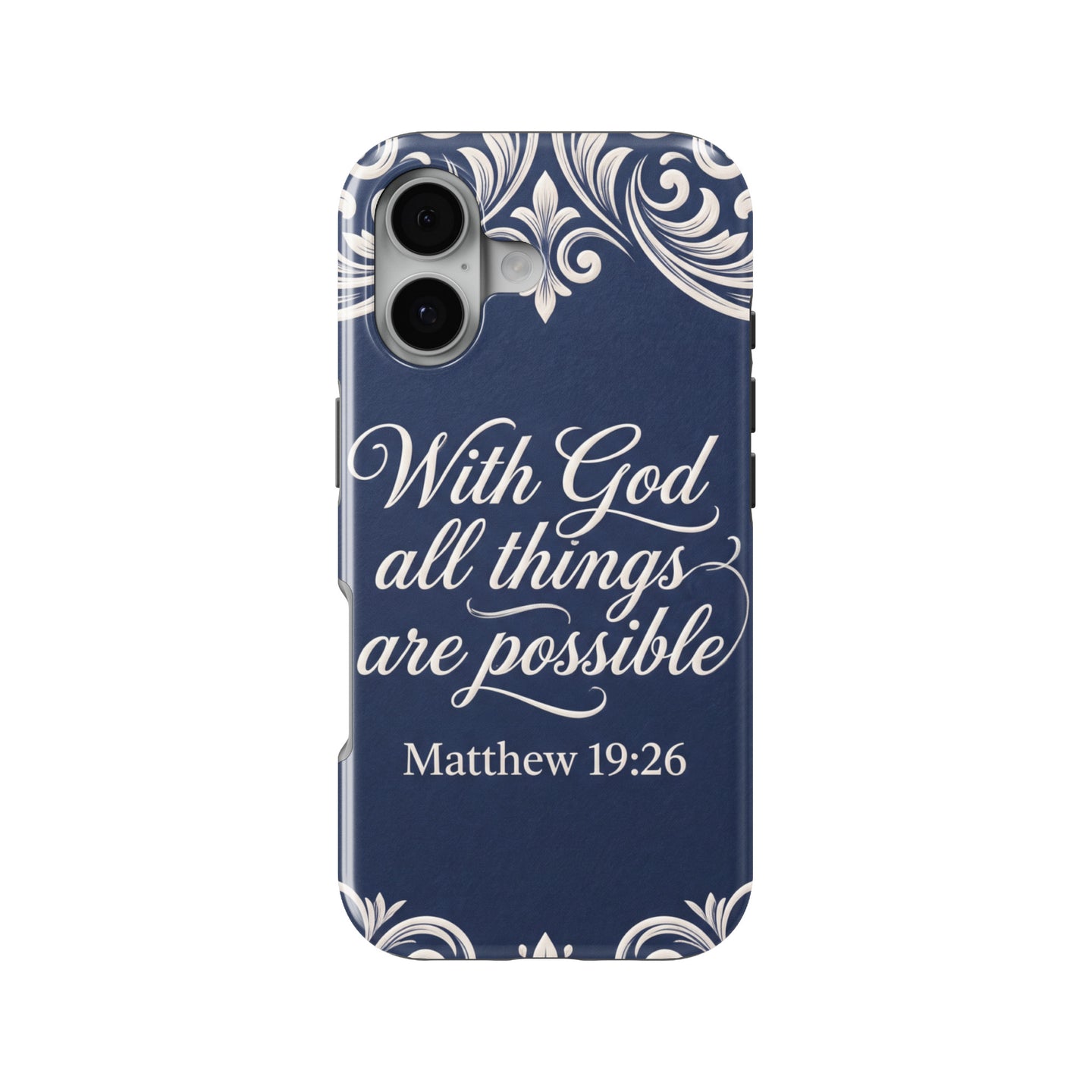 Matthew 19:26 magnetic tough case for iPhone