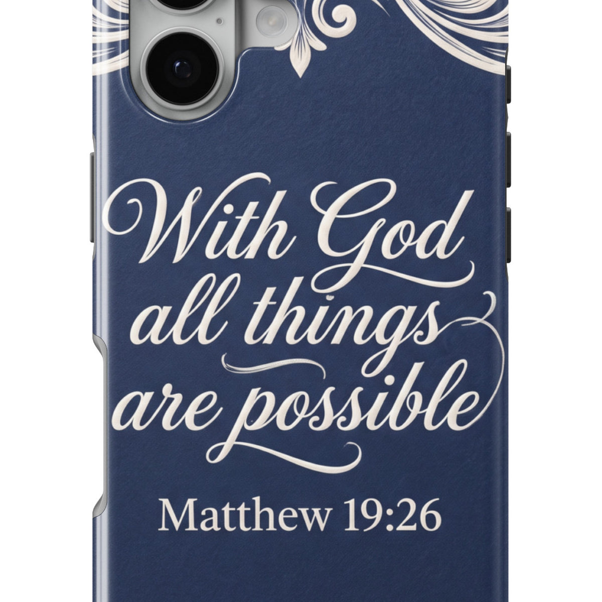 Matthew 19:26 magnetic tough case for iPhone