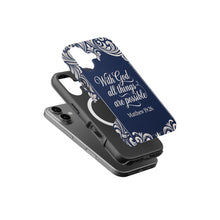 Matthew 19:26 magnetic tough case for iPhone