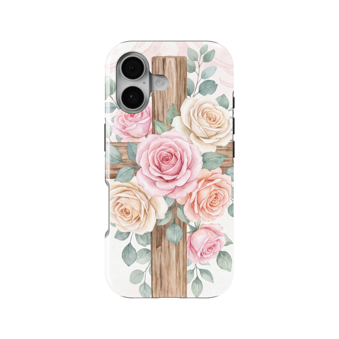 Floral Cross magnetic tough case for iPhone