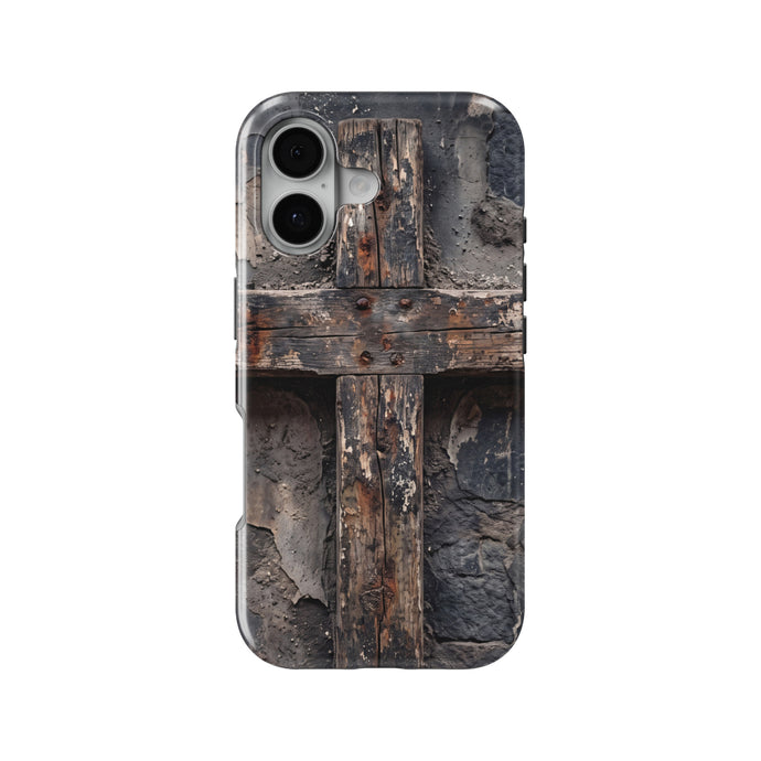 Distressed Cross magnetic tough case for iPhone