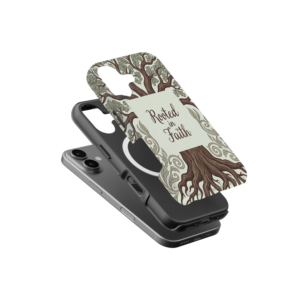 Rooted In Faith Tree magnetic tough case for iPhone