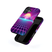 80s Neon Grid magnetic tough case for iPhone