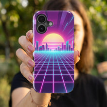 80s Neon Grid magnetic tough case for iPhone