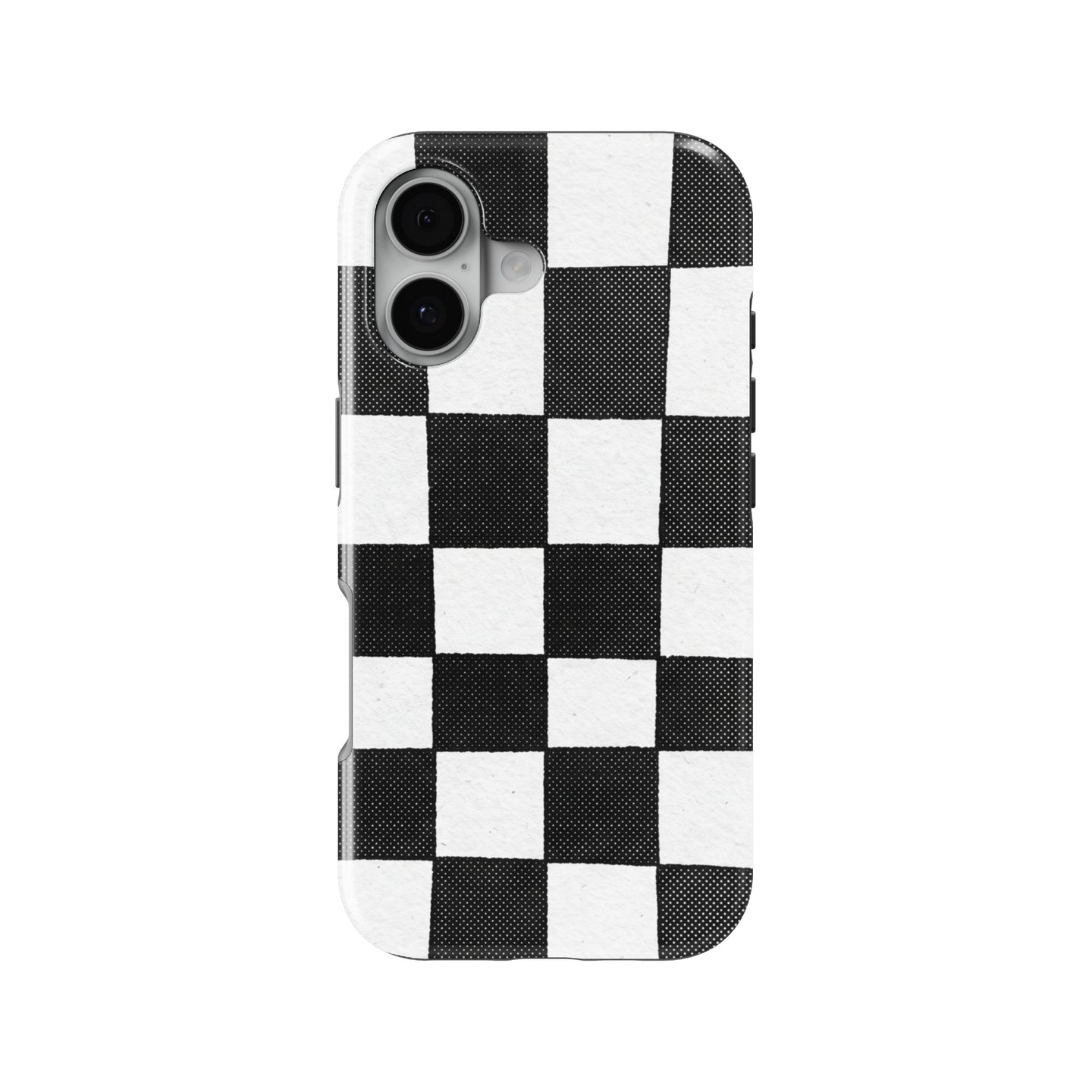Checkerboard magnetic tough case for iPhone