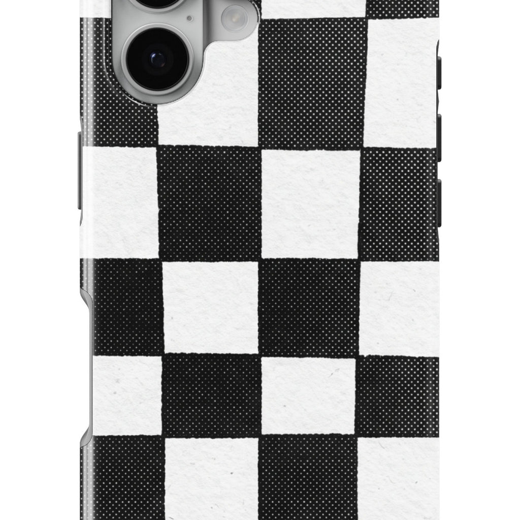 Checkerboard magnetic tough case for iPhone
