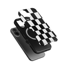 Checkerboard magnetic tough case for iPhone