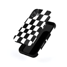 Checkerboard magnetic tough case for iPhone