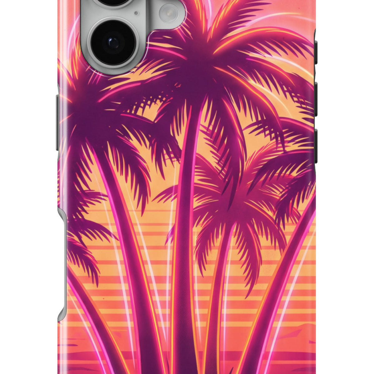 Neon Palm Sunset magnetic tough case for iPhone