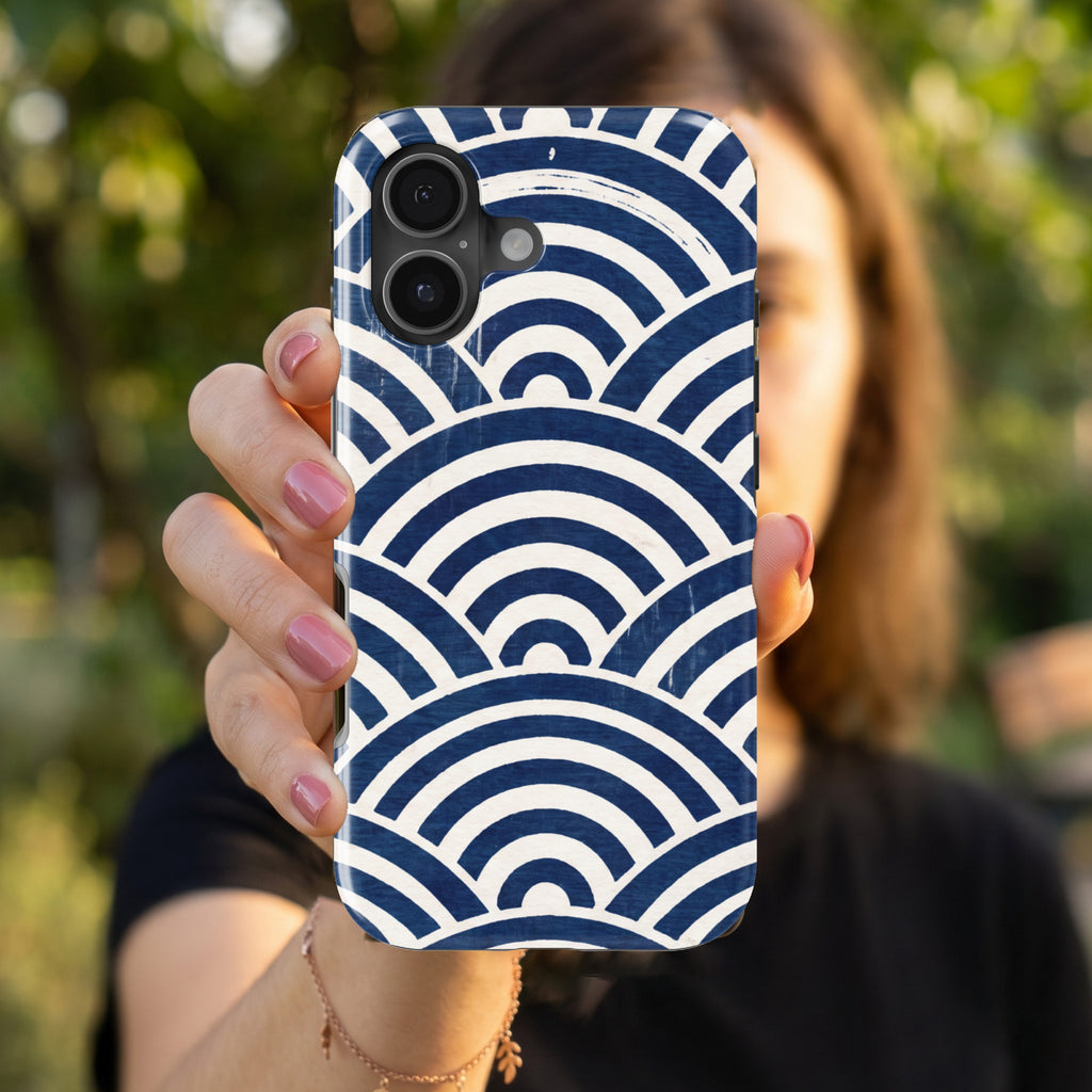 Ukiyo-e Wave Pattern magnetic tough case for iPhone