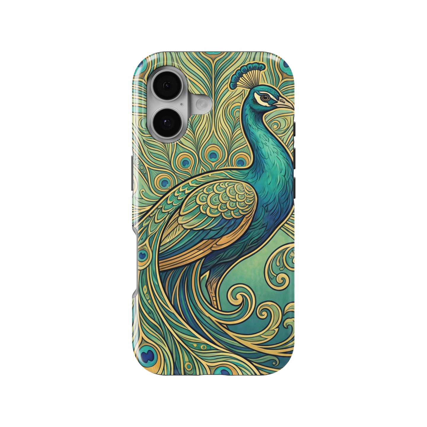 Art Nouveau Peacock magnetic tough case for iPhone