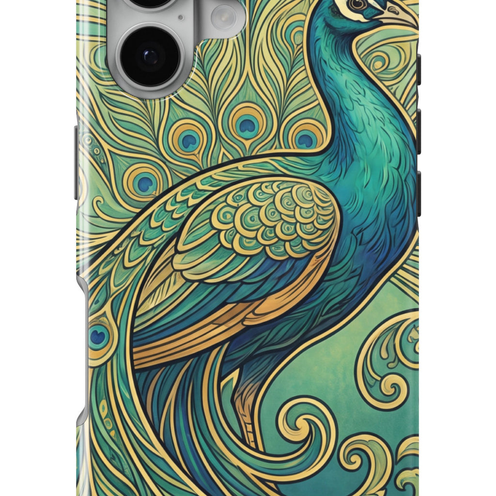 Art Nouveau Peacock magnetic tough case for iPhone