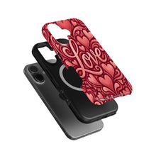 Love Script Hearts magnetic tough case for iPhone