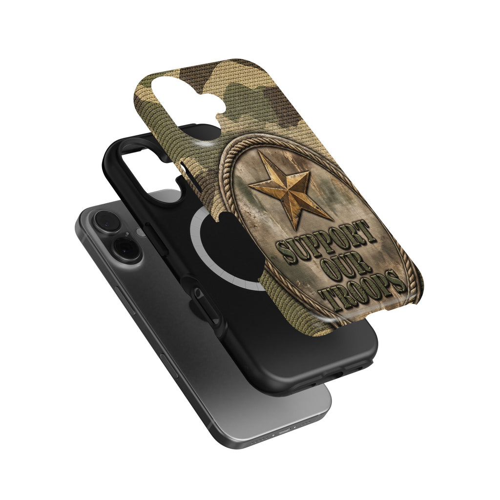 Military Camo Support magnetic tough case for iPhone
