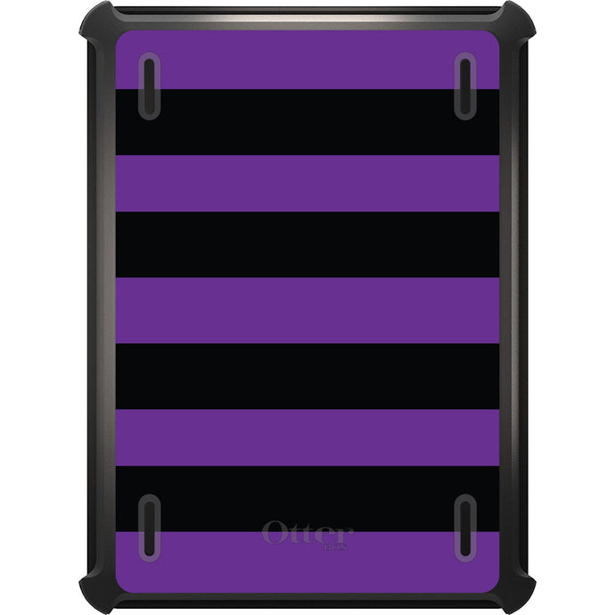 DistinctInk™ OtterBox Defender Series Case for Apple iPad / iPad Pro / iPad Air / iPad Mini - Black & Purple Bold Stripes