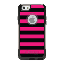DistinctInk™ OtterBox Commuter Series Case for Apple iPhone or Samsung Galaxy - Black & Pink Bold Stripes