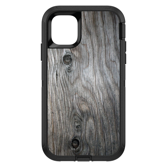 DistinctInk™ OtterBox Defender Series Case for Apple iPhone / Samsung Galaxy / Google Pixel - Grey Weathered Wood Grain Print