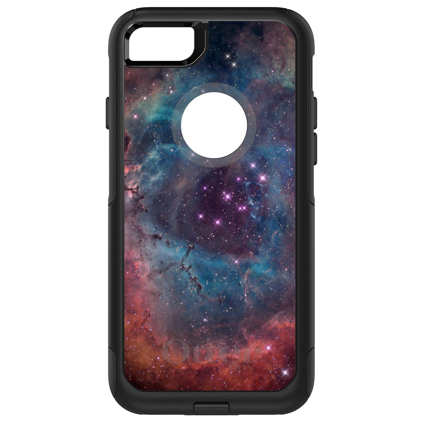 DistinctInk™ OtterBox Commuter Series Case for Apple iPhone or Samsung Galaxy - Purple Blue Pink Rosette Nebula