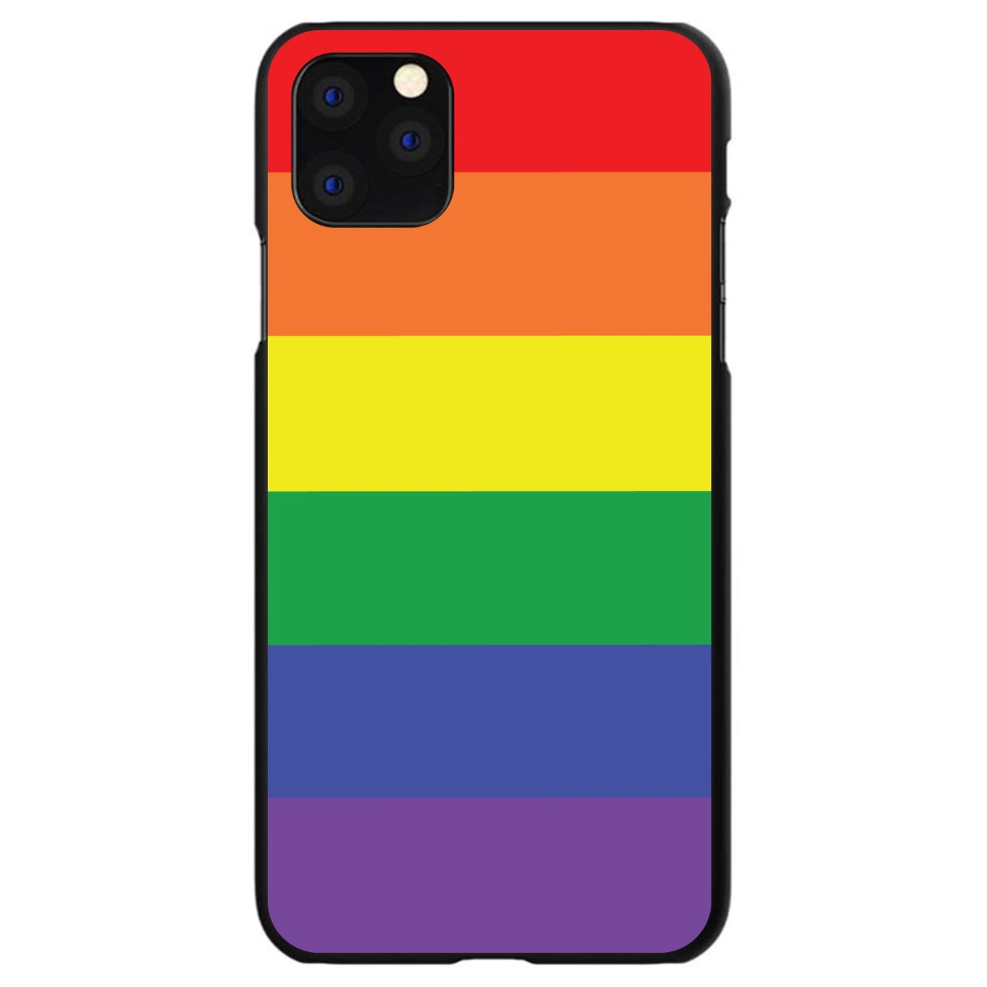 DistinctInk® Hard Plastic Snap-On Case for Apple iPhone or Samsung Galaxy - Rainbow Stripes Gay Pride