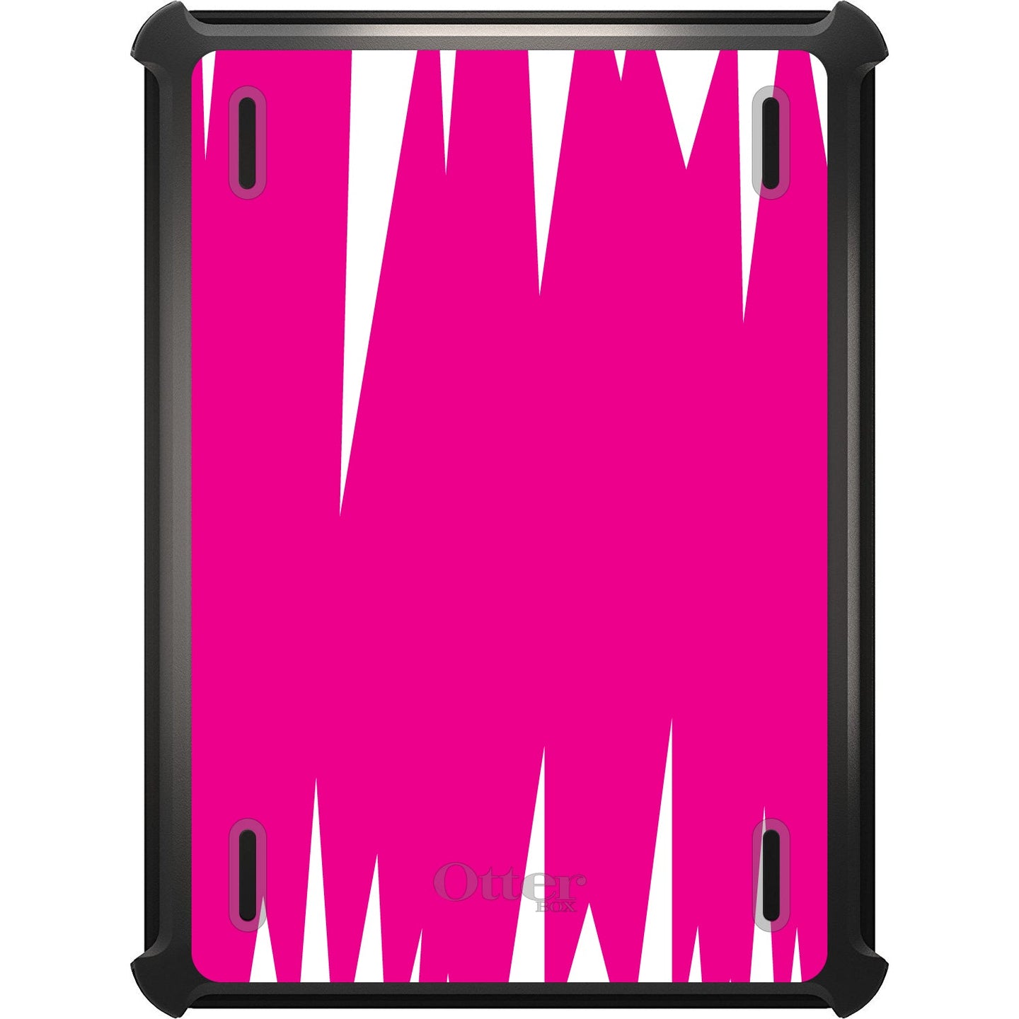 DistinctInk™ OtterBox Defender Series Case for Apple iPad / iPad Pro / iPad Air / iPad Mini - Neon Pink White Spikes