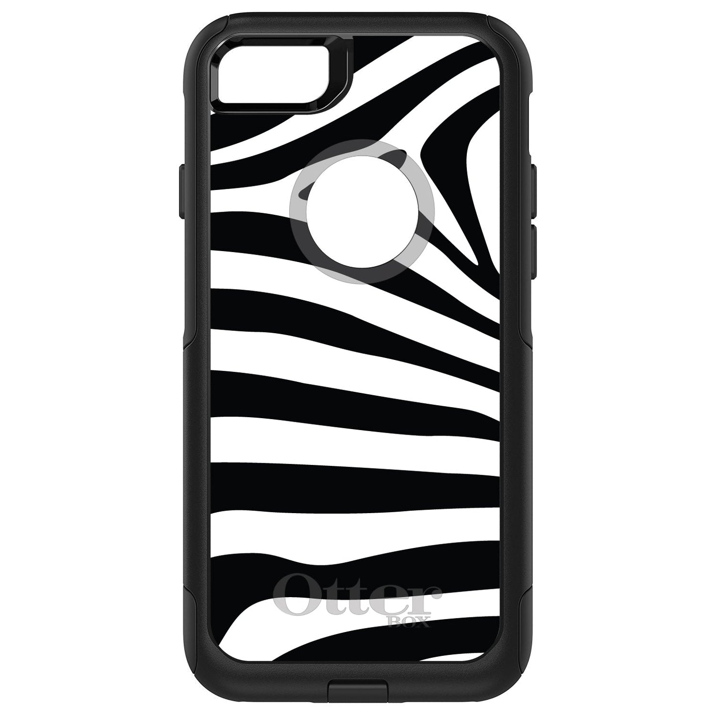 DistinctInk™ OtterBox Commuter Series Case for Apple iPhone or Samsung Galaxy - Black White Zebra Skin Stripes