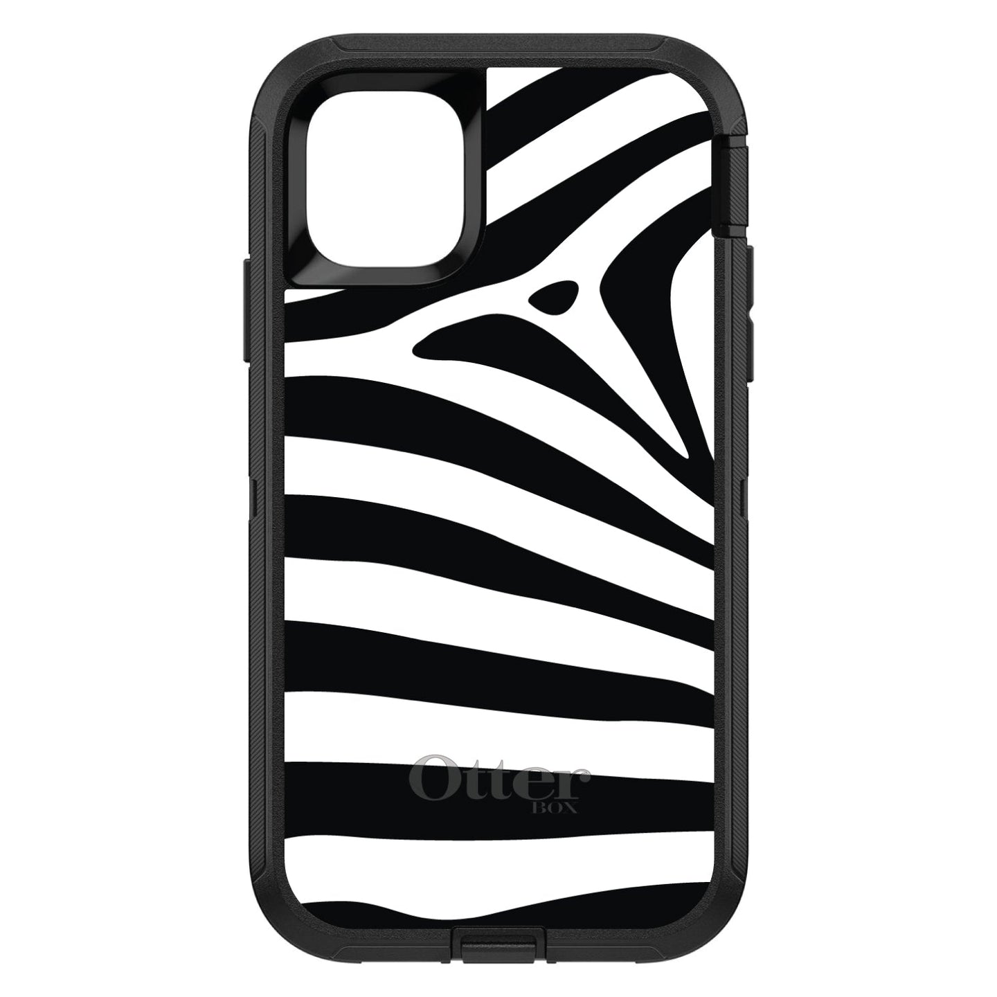 DistinctInk™ OtterBox Defender Series Case for Apple iPhone / Samsung Galaxy / Google Pixel - Black White Zebra Skin Stripes